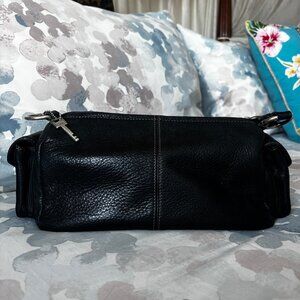 Fossil Black Pebbled Leather Shoulder Bag